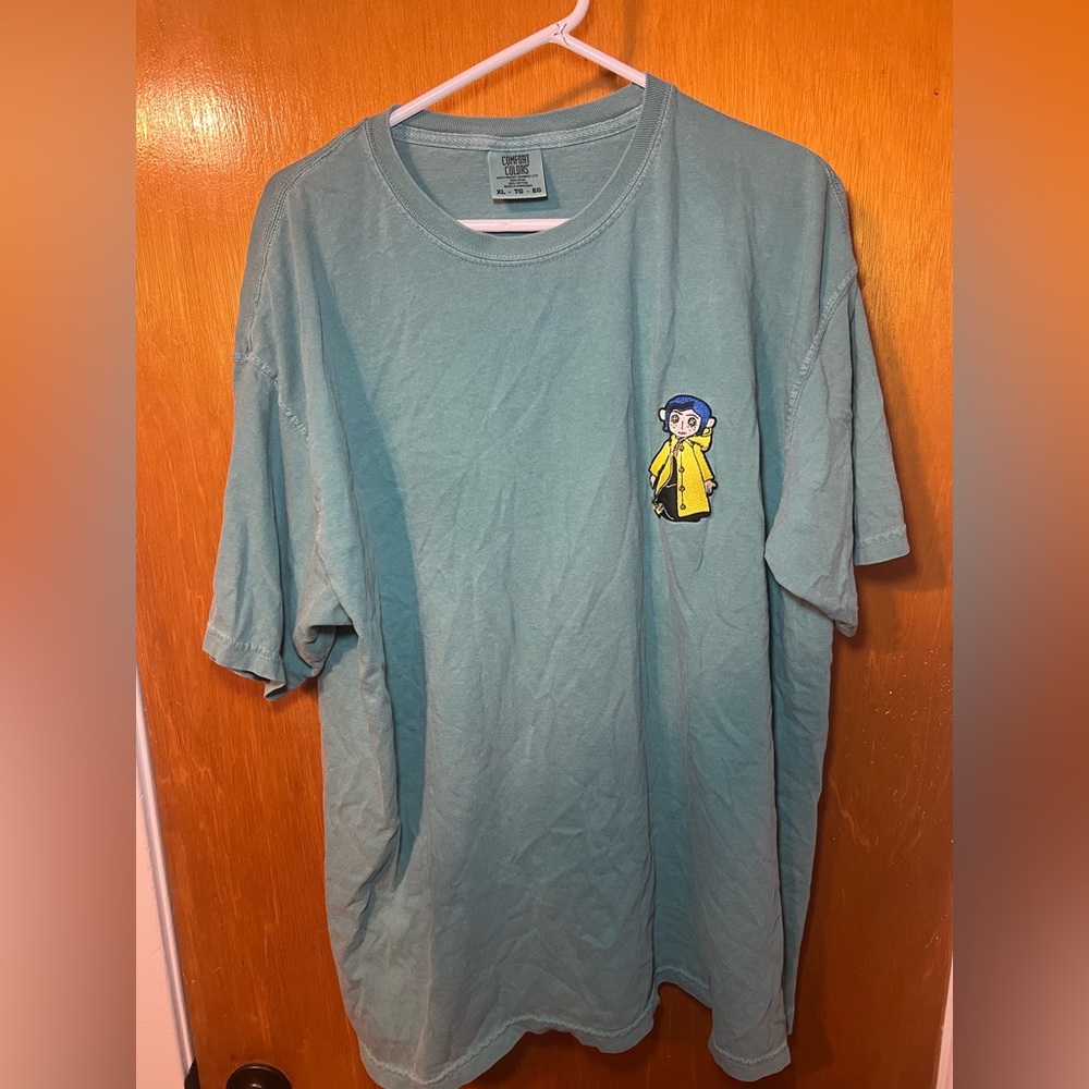 Comfort Colors Short Sleeve Shirt with a Coraline Doll Patch